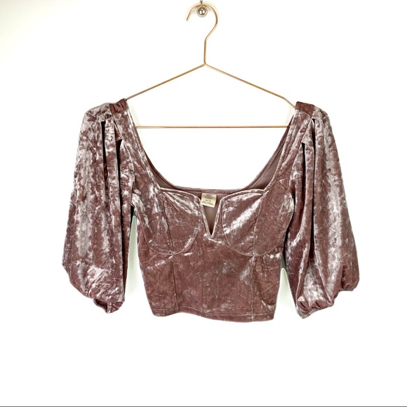 URBAN OUTFITTERS Pink Velvet Bustier Top - Picture 3 of 11